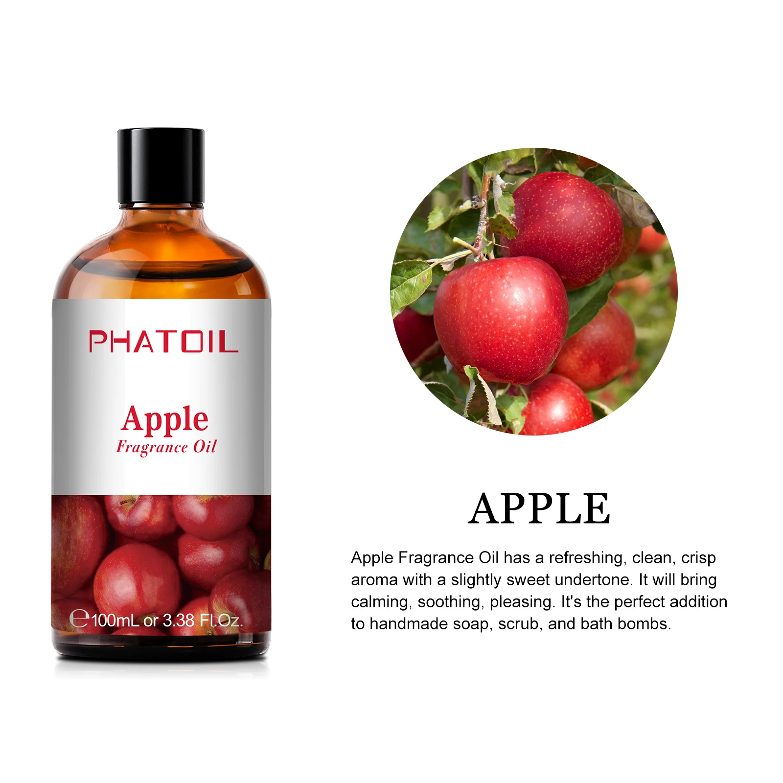 PHATOIL 100ml Coconut & Vanilla Fragrance Oils for Candles Soap Making DIY Aroma Peach Lime Strawberry Mango Cherry Watermelon