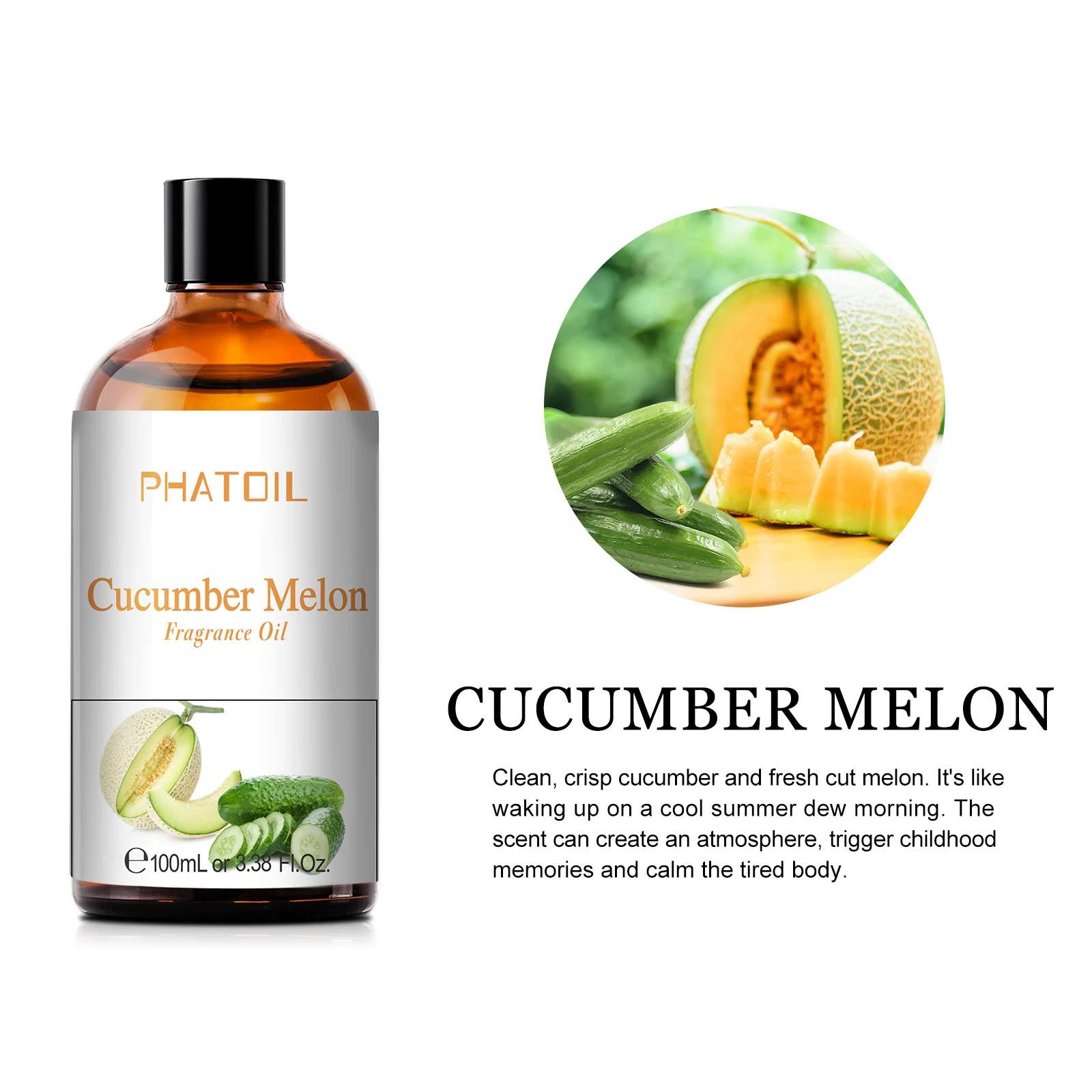 PHATOIL 100ml Coconut & Vanilla Fragrance Oils for Candles Soap Making DIY Aroma Peach Lime Strawberry Mango Cherry Watermelon