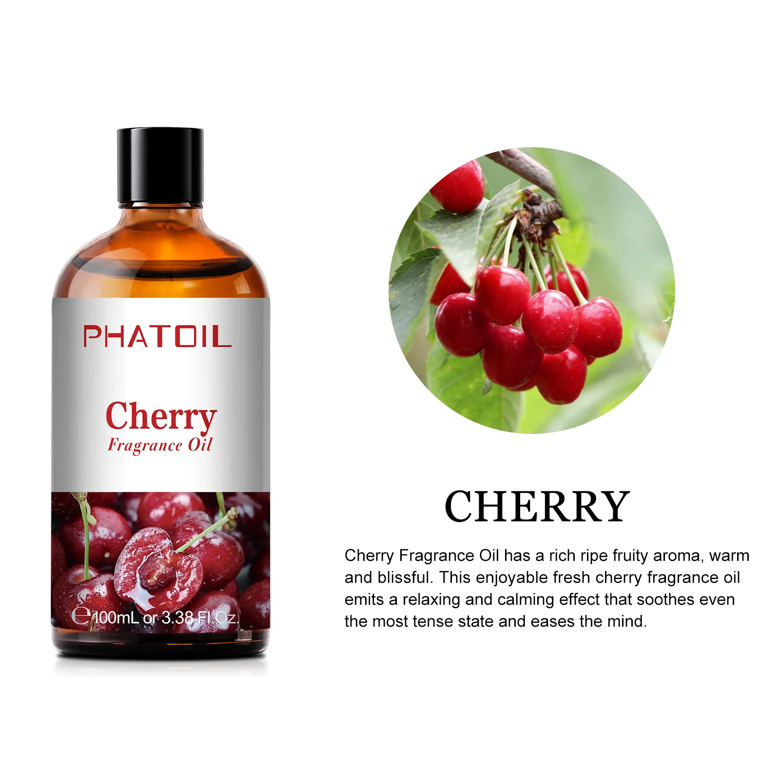 PHATOIL 100ml Coconut & Vanilla Fragrance Oils for Candles Soap Making DIY Aroma Peach Lime Strawberry Mango Cherry Watermelon