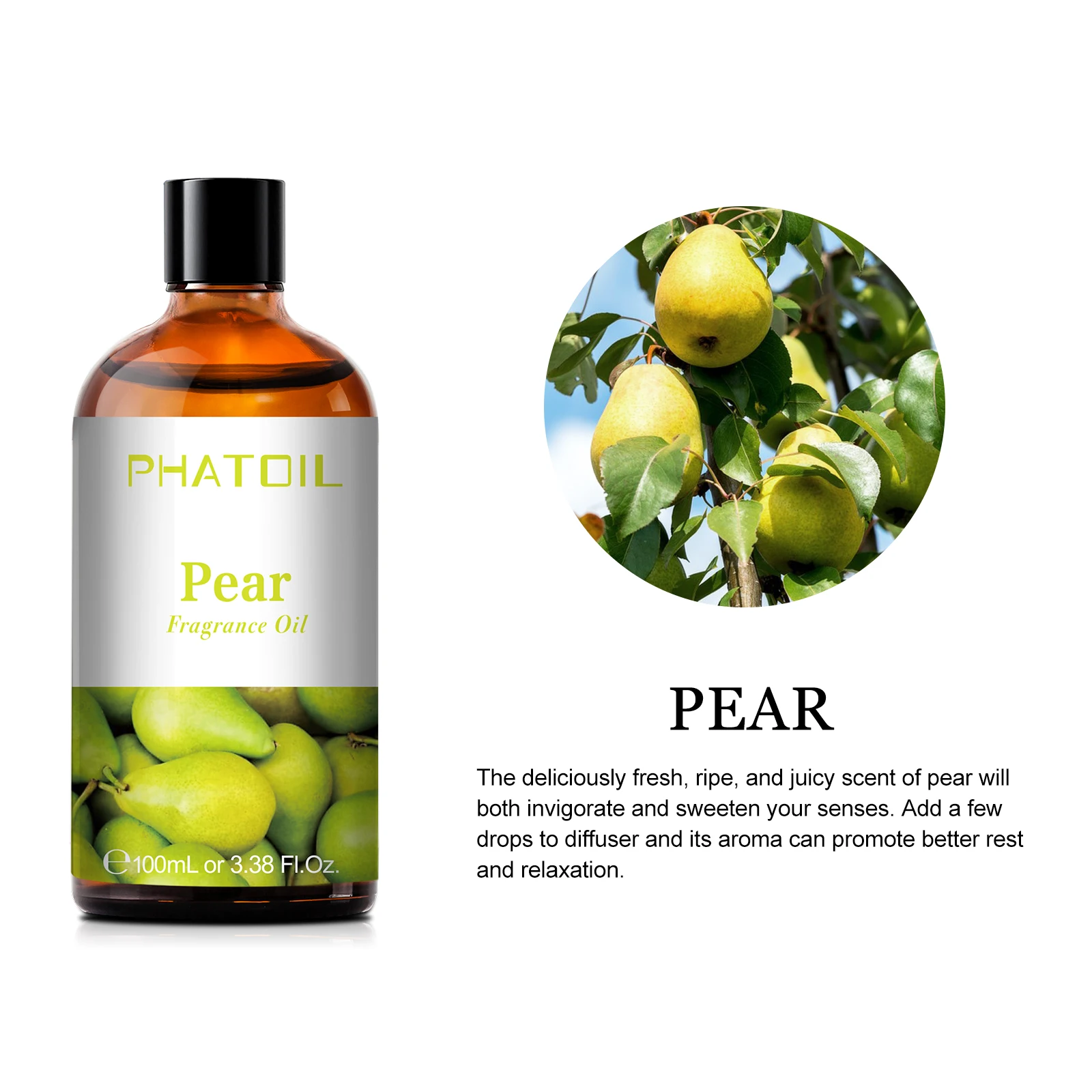 PHATOIL 100ml Coconut & Vanilla Fragrance Oils for Candles Soap Making DIY Aroma Peach Lime Strawberry Mango Cherry Watermelon