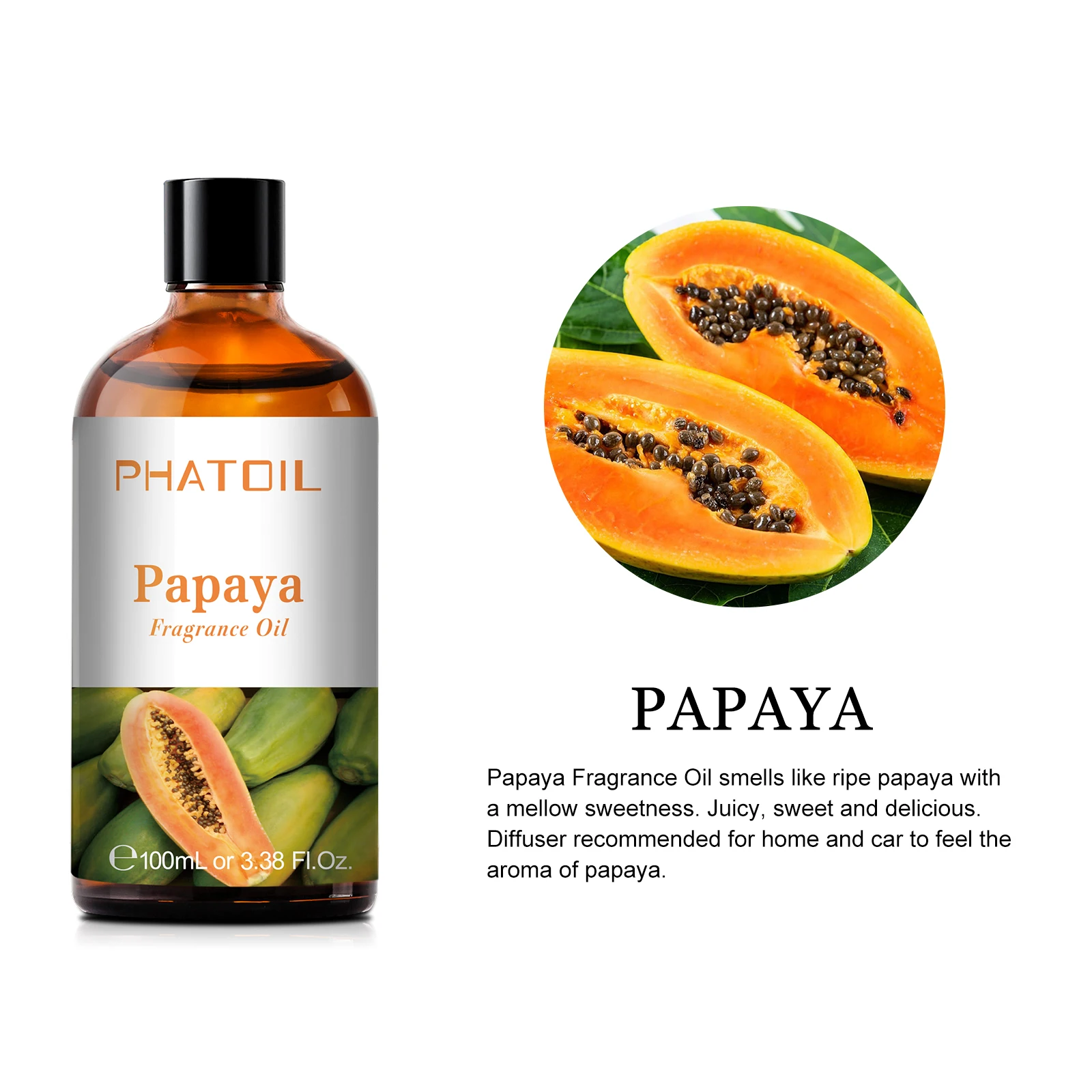 PHATOIL 100ml Coconut & Vanilla Fragrance Oils for Candles Soap Making DIY Aroma Peach Lime Strawberry Mango Cherry Watermelon