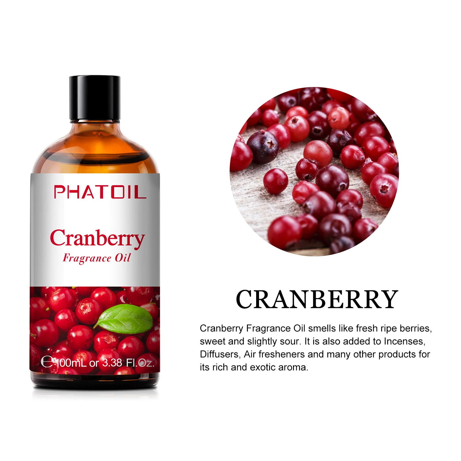 PHATOIL 100ml Coconut & Vanilla Fragrance Oils for Candles Soap Making DIY Aroma Peach Lime Strawberry Mango Cherry Watermelon