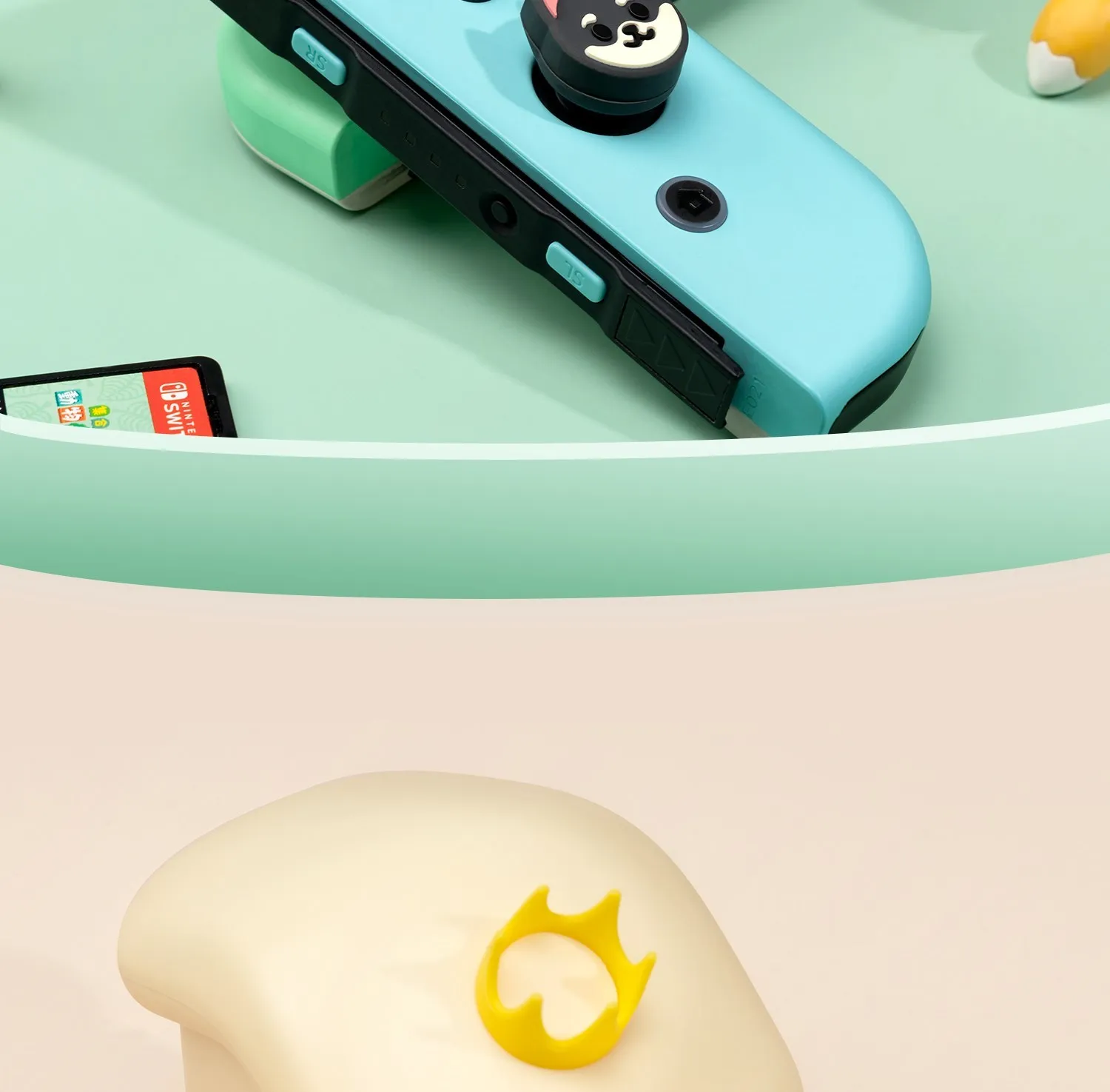 GeekShare Thumb Grips Caps Shiba Inu Silicone NS OLED Handle Rocker Protective Cover for Nintendo Switch Lite Joystick Caps