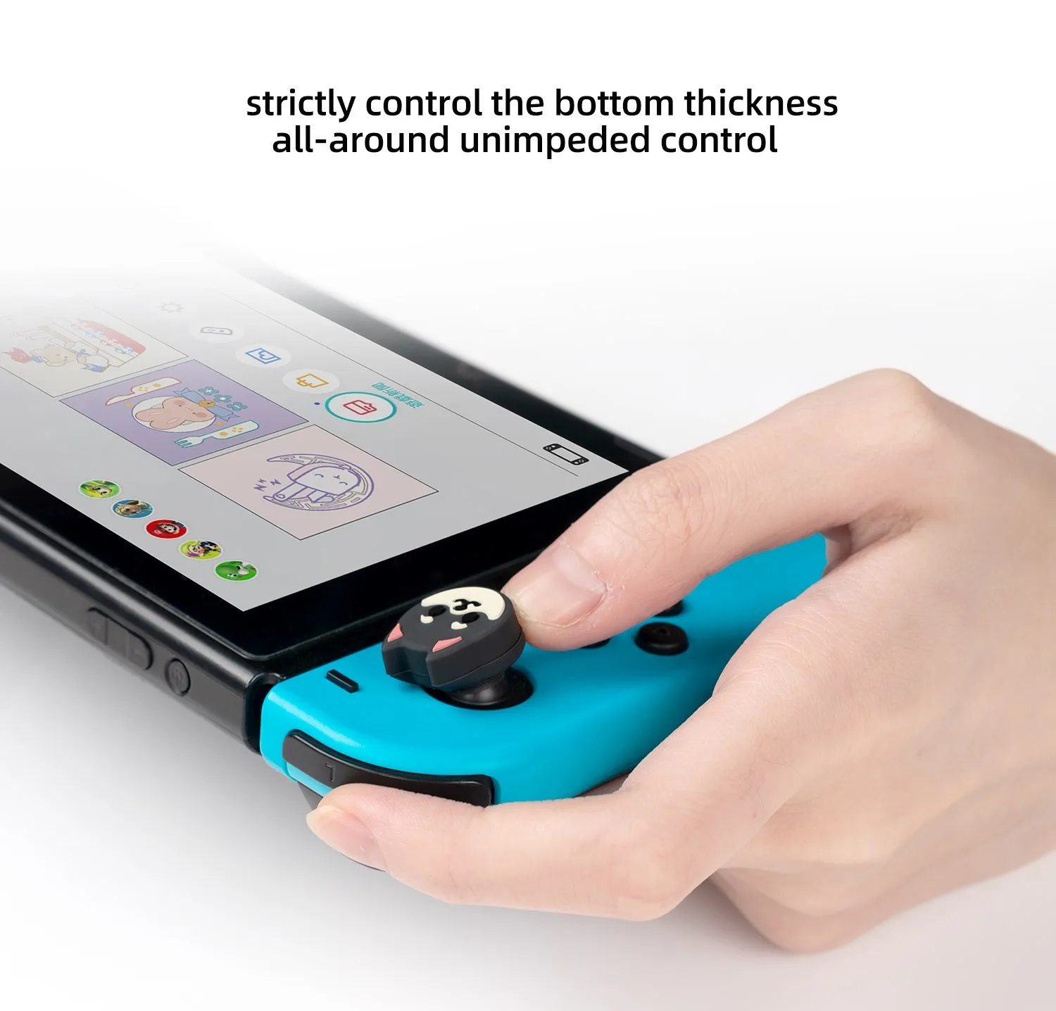 GeekShare Thumb Grips Caps Shiba Inu Silicone NS OLED Handle Rocker Protective Cover for Nintendo Switch Lite Joystick Caps