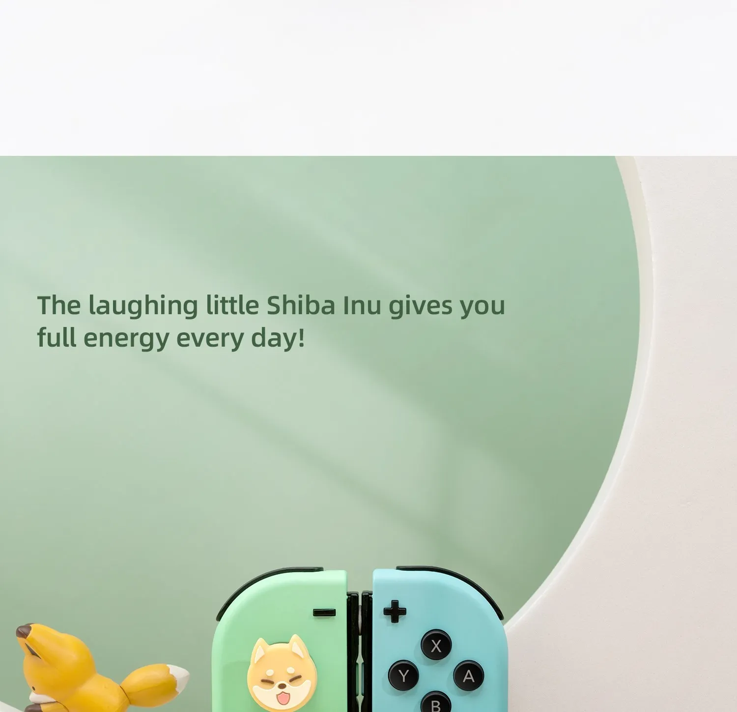 GeekShare Thumb Grips Caps Shiba Inu Silicone NS OLED Handle Rocker Protective Cover for Nintendo Switch Lite Joystick Caps