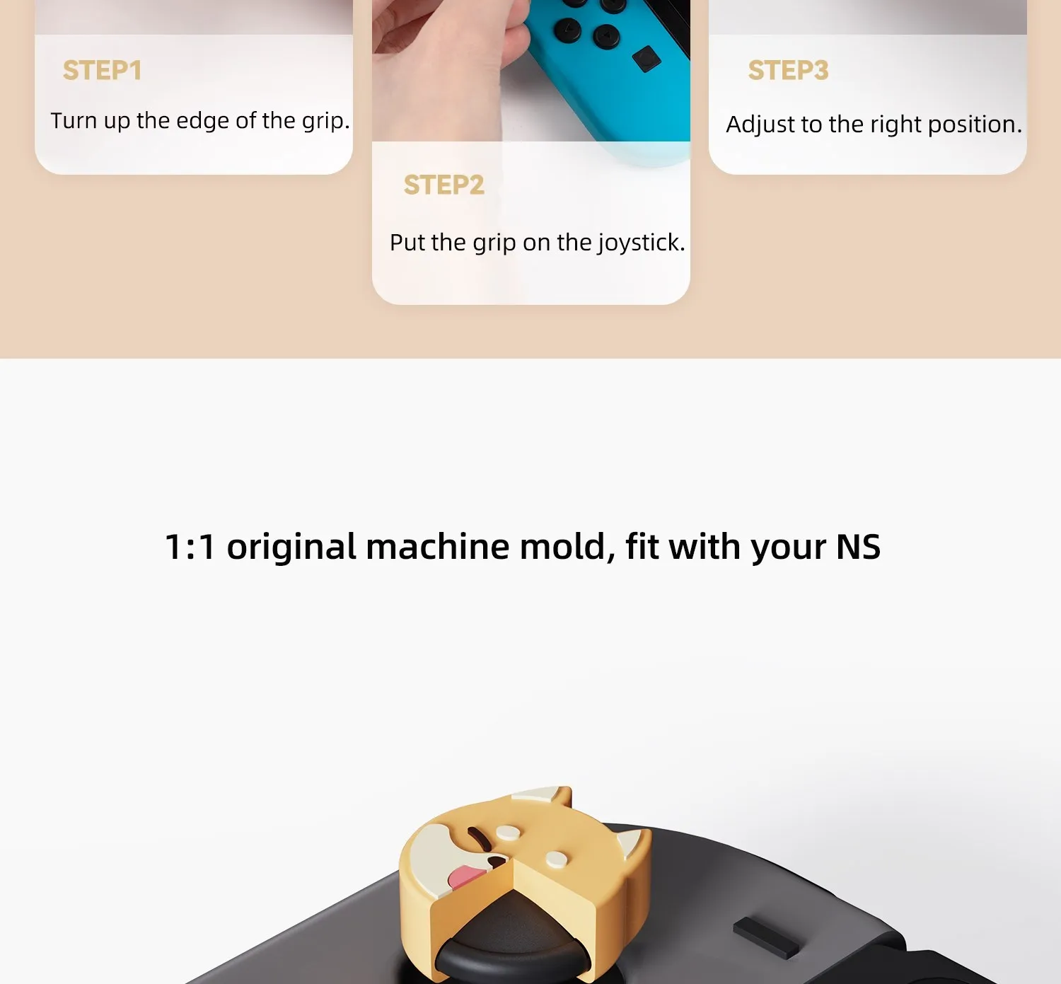 GeekShare Thumb Grips Caps Shiba Inu Silicone NS OLED Handle Rocker Protective Cover for Nintendo Switch Lite Joystick Caps