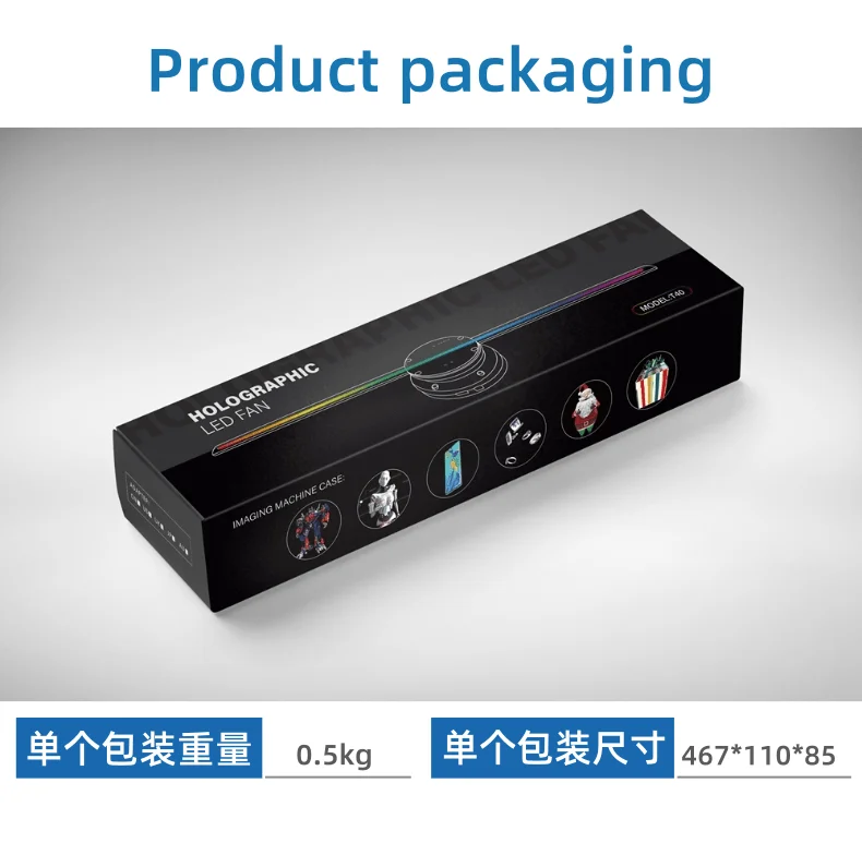 PD42 3D Fan Hologram Projector Holographic Fan Logo Commercial Advertising Light Led Display Remote Player Support Images Video