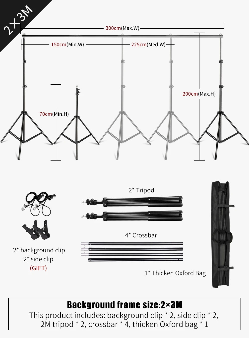 2X2M 2X3M 2.6X3M Background Stand Photography Photo Studio Green Screen Backdrops Chromakey Support System Frame Chroma Video