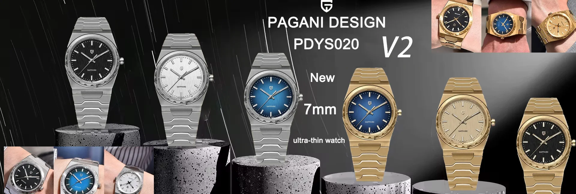 PAGANI DESIGN PD1707 Men's Quartz Watches 40MM Stainless Steel Sapphire Glass Top Brand Watch Gift for Men Reloj Hombre 2024 New