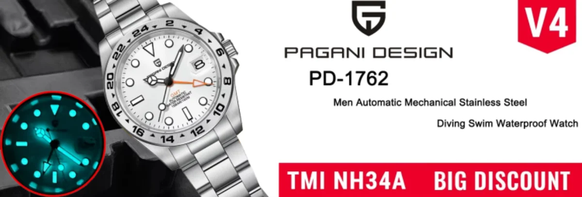 PAGANI DESIGN PD1707 Men's Quartz Watches 40MM Stainless Steel Sapphire Glass Top Brand Watch Gift for Men Reloj Hombre 2024 New
