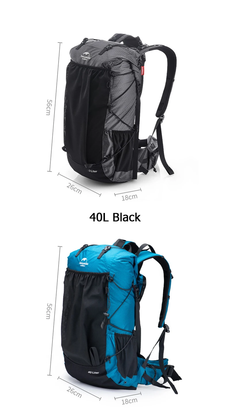 Naturehike Men's Backpack 40L Climbing Backpack Travel Shoulder Bag Fishing Trekking Rucksack Camping Hiking Backpack with Cover