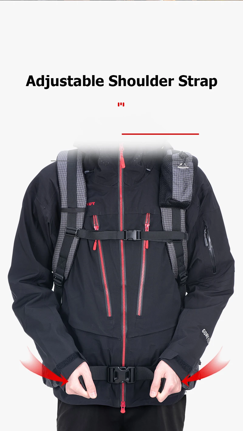Naturehike Men's Backpack 40L Climbing Backpack Travel Shoulder Bag Fishing Trekking Rucksack Camping Hiking Backpack with Cover