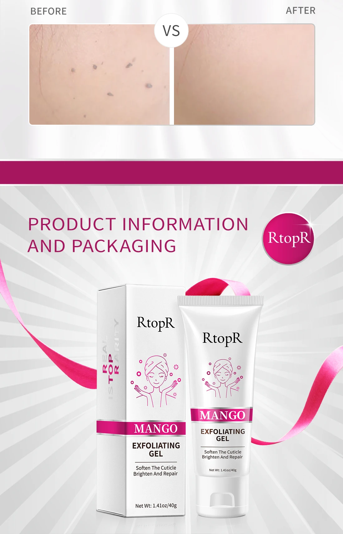 Face Exfoliating Cream Skin Care Whitening Moisturizer Repair Facial Scrub Cleaner Acne Blackhead Treatment Remove Face Cream