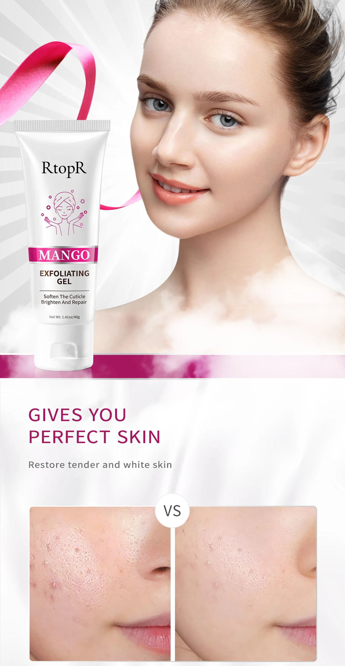 Face Exfoliating Cream Skin Care Whitening Moisturizer Repair Facial Scrub Cleaner Acne Blackhead Treatment Remove Face Cream