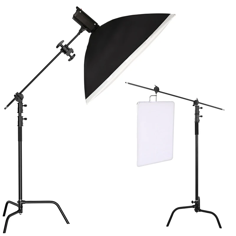 2.6M/8.5FT Stainless Steel Century Foldable Light Stand Tripod Magic Leg Photography C-Stand For Spot Light,Softbox,Photo Studio