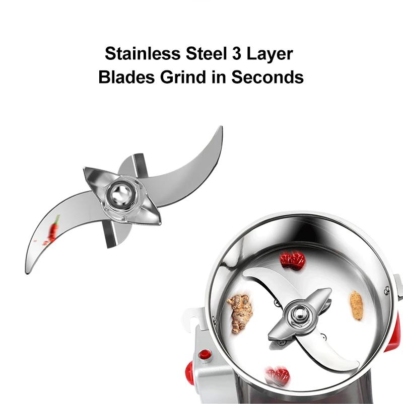 BioloMix 800g 700g Grains Spices Herbals Cereals Coffee Dry Food Grinder Mill Grinding Machine Gristmill Flour Powder Crusher