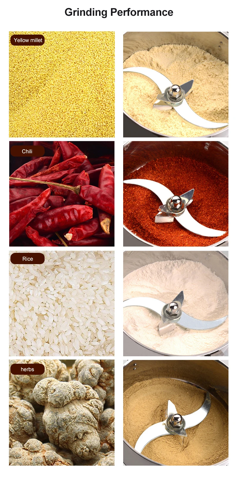 BioloMix 800g 700g Grains Spices Herbals Cereals Coffee Dry Food Grinder Mill Grinding Machine Gristmill Flour Powder Crusher