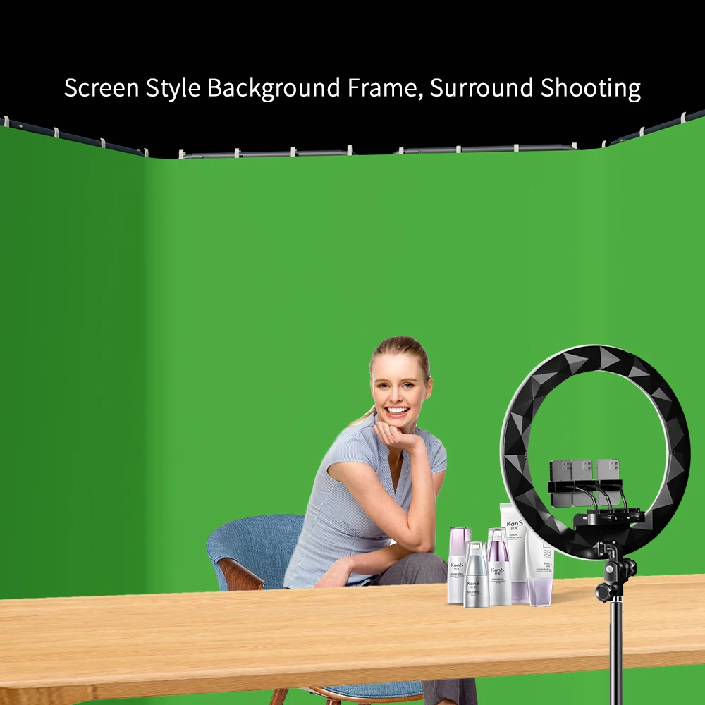 SH 240x400cm Background Stand Frame With Photography Green Screen Backdrops Photography Background For Living Video Recording