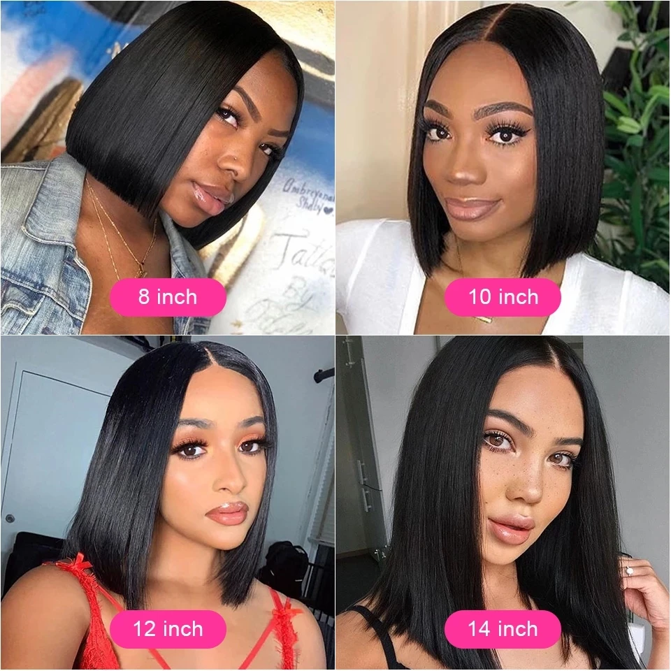 Brazilian Straight 13x4 HD Lace Front Wig Short Bob Human Hair Wigs Remy Hair for Black Women 4x4 Lace Closure Bob Wigs Cheap