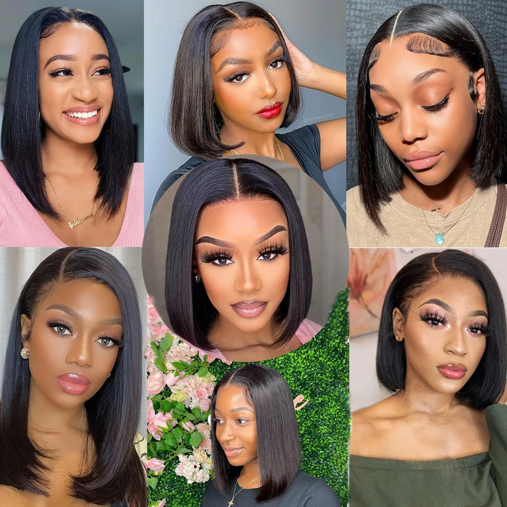 Brazilian Straight 13x4 HD Lace Front Wig Short Bob Human Hair Wigs Remy Hair for Black Women 4x4 Lace Closure Bob Wigs Cheap