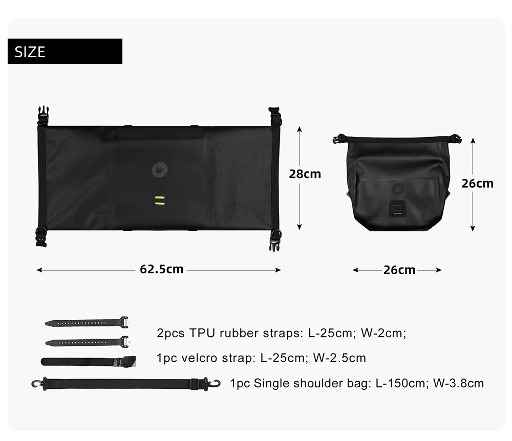 Rhinowalk Motorcycle Side Bag 100% Waterproof 8L/12L/16L/24L Big Capacity Motor Luggage Saddle Bag Outdoor Pannier Trunk Bag