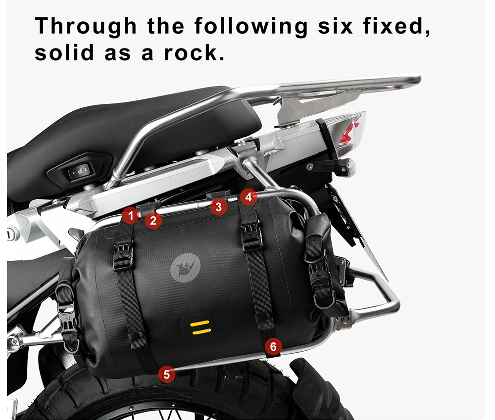 Rhinowalk Motorcycle Side Bag 100% Waterproof 8L/12L/16L/24L Big Capacity Motor Luggage Saddle Bag Outdoor Pannier Trunk Bag