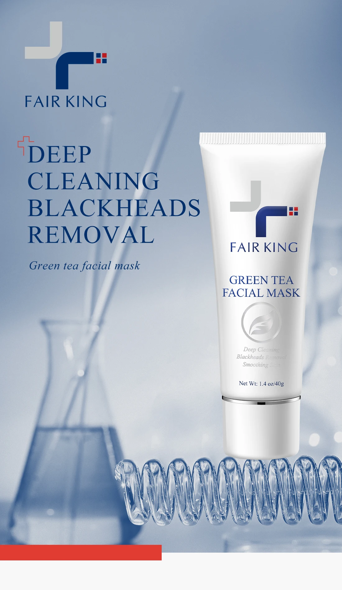 FAIR KING Green Tea Mask Blackhead Nose Oil Control Mask Deep Pore Cleansing Dirt and Blackhead Removal Skin Care Smooth 40g