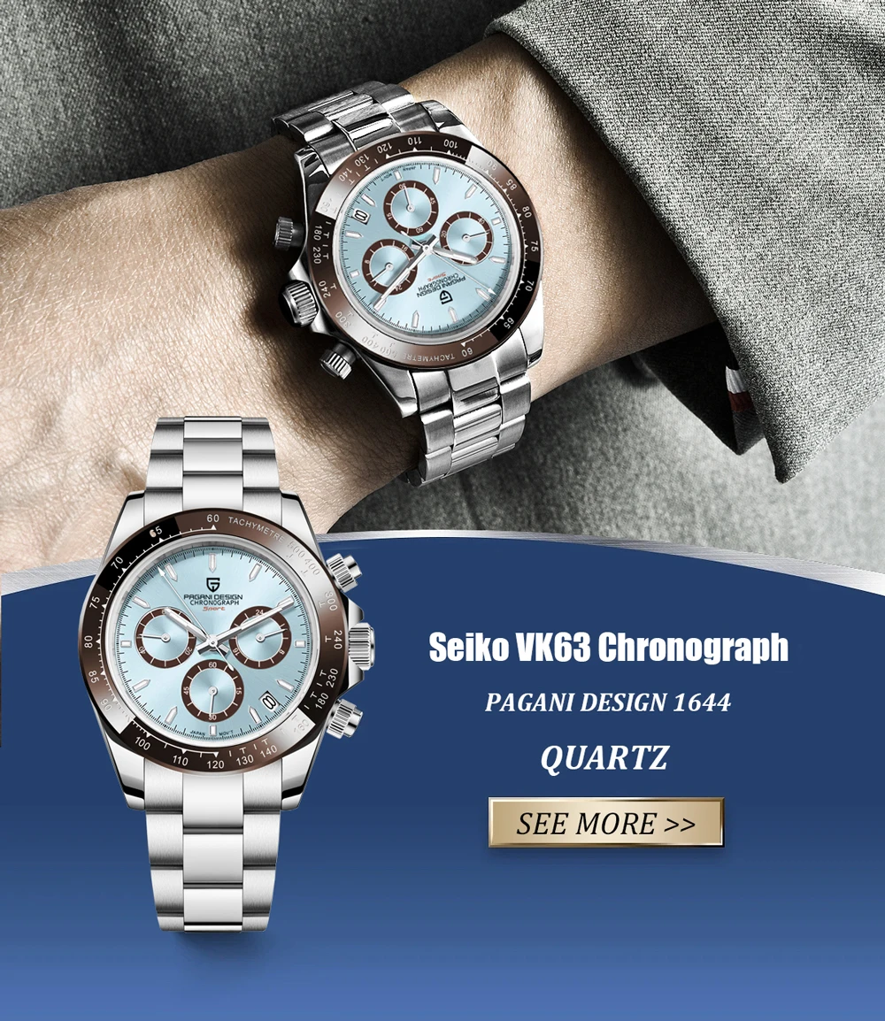 PAGANI DESIGN Sport Panda Mens Watches Quartz Chronograph Luxury Automatic Business Stainless Steel Waterproof Reloj Hombre 2026