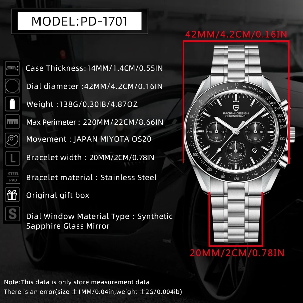 PAGANI DESIGN Sport Panda Mens Watches Quartz Chronograph Luxury Automatic Business Stainless Steel Waterproof Reloj Hombre 2026