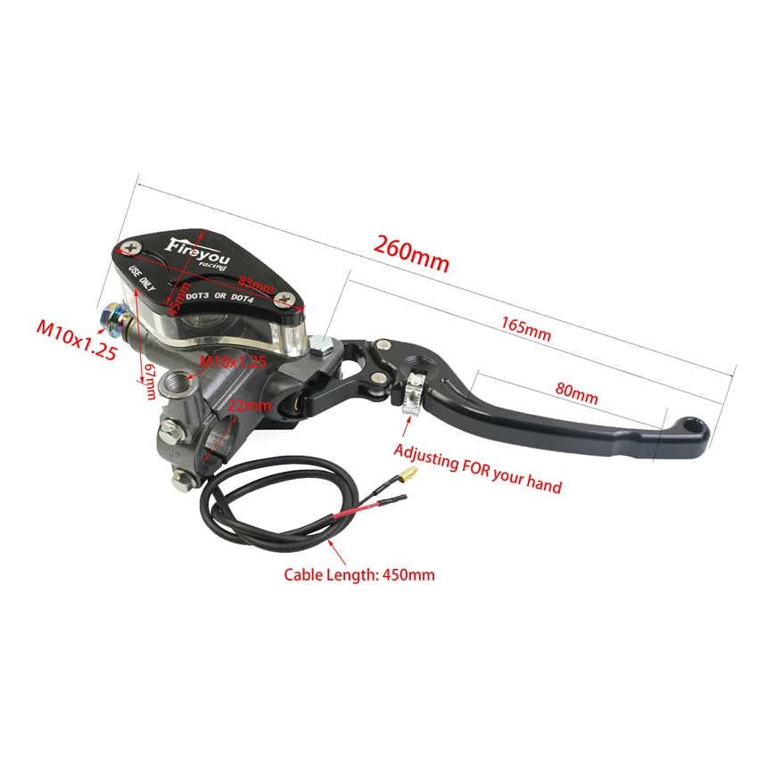 7/8" 22mm Motorcycle CNC Hydraulic Clutch Kit Lever Master Cylinder 125 ~ 250cc for HONDA YAMAHA DUCATI Aprilia Dirt Bike Moped