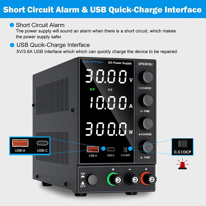 Adjust DC Power Supply Adjustable Lab Bench Power Source 30V 10A 5A 60V 5A AC Switching Stabilized Bench Source Wanptek DPS3010U
