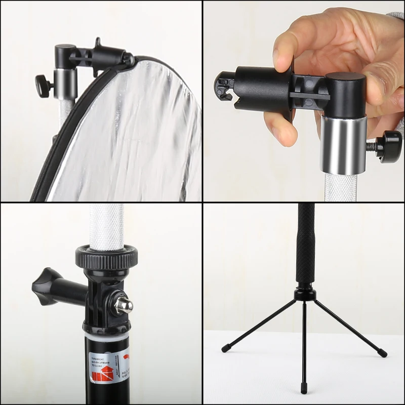 43 Inch/110cm Photography Light Reflector Collapsible Reflectors Kit With Clamp Metal Support For Photo Studio Lighting Shooting