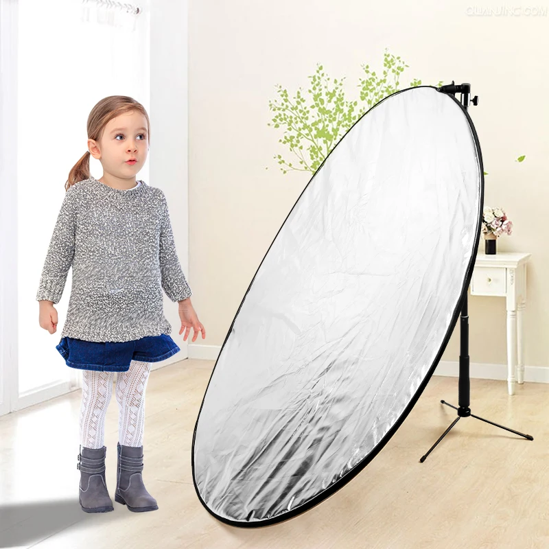 43 Inch/110cm Photography Light Reflector Collapsible Reflectors Kit With Clamp Metal Support For Photo Studio Lighting Shooting
