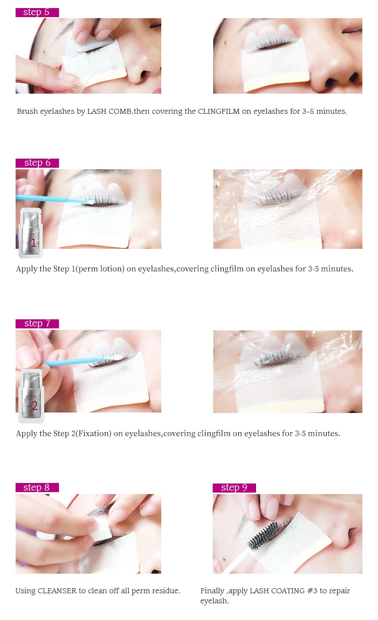 10 Pairs/Lot ICONSIGN Lash Lift Lotion Sachet Quick Perm Fixation Lotion Lashes Lifting Curl Eyelash Makeup Tools