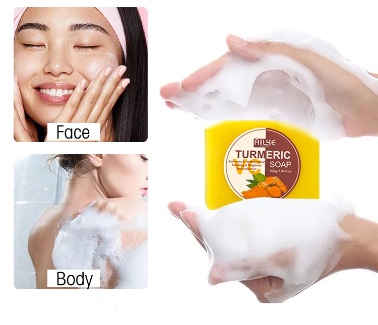 AILKE Organic Turmeric Skin Care Set, Brighten, Cleaning Skin, Remove Acne,Pimples, Whitening, Even Skin Tone, Improve Dry Skin