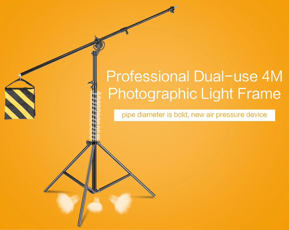 Light C Stand 1.6-4M Metal Tripod Crossbar Arm Magic Photography Equip Heavy Duty Studio Photo Accessory lighting Boom Arm