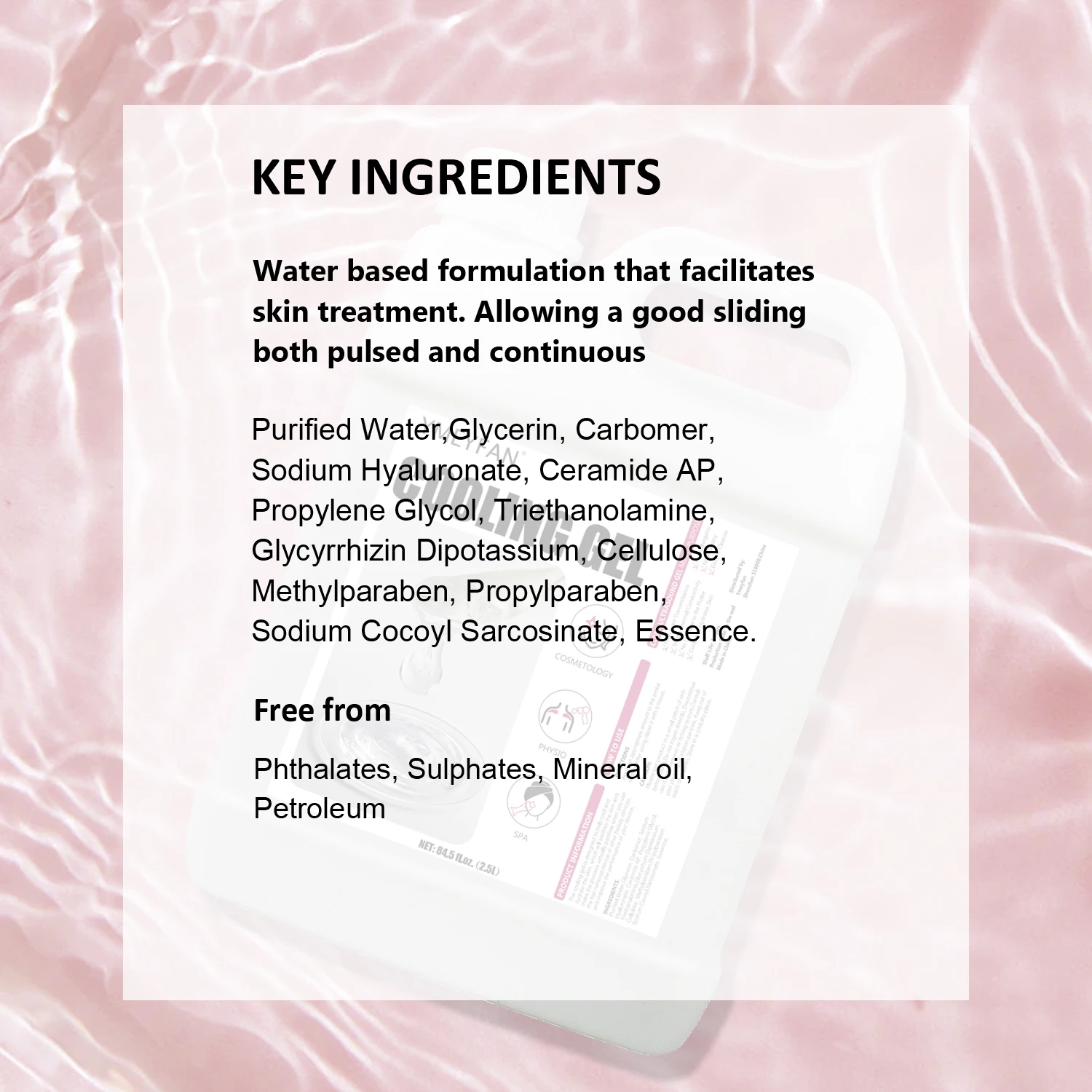 2.5L Gel Conductor Radiofrecuencia y Cavitacion Clear Contact Gel for Ultrasound Beauty Face and Body Skin Care