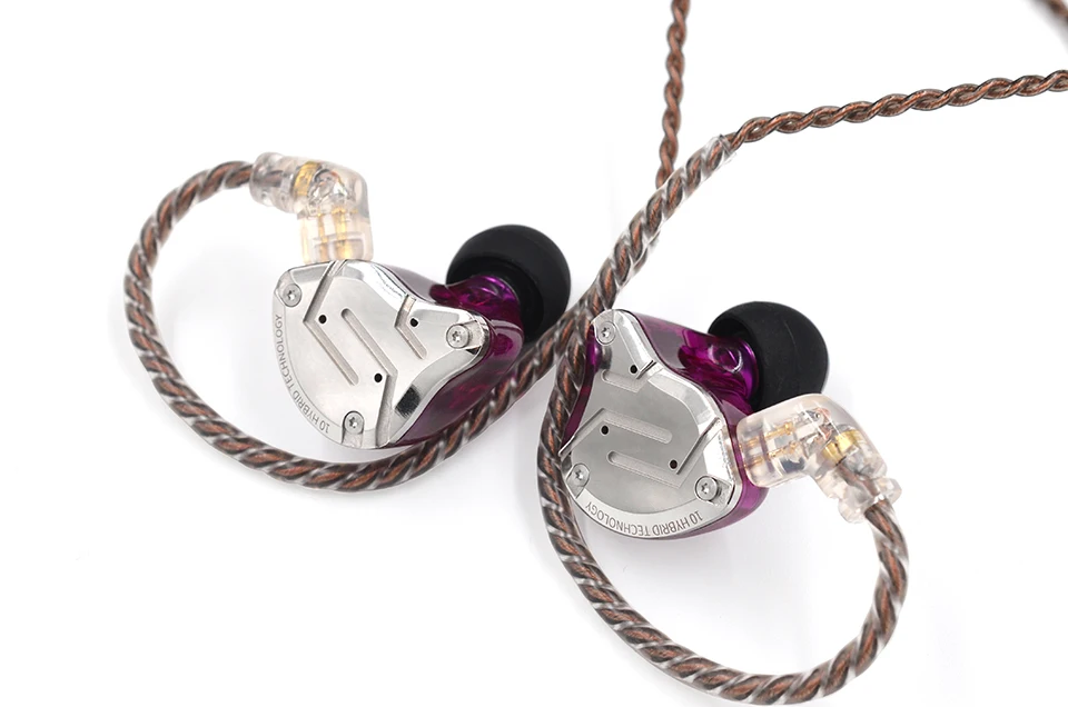 KZ ZS10 Pro Gold Earphones 4BA+1DD Hybrid 10 drivers HIFI Bass Earbuds In Ear Monitor Headphones Noise Cancelling Metal Headset