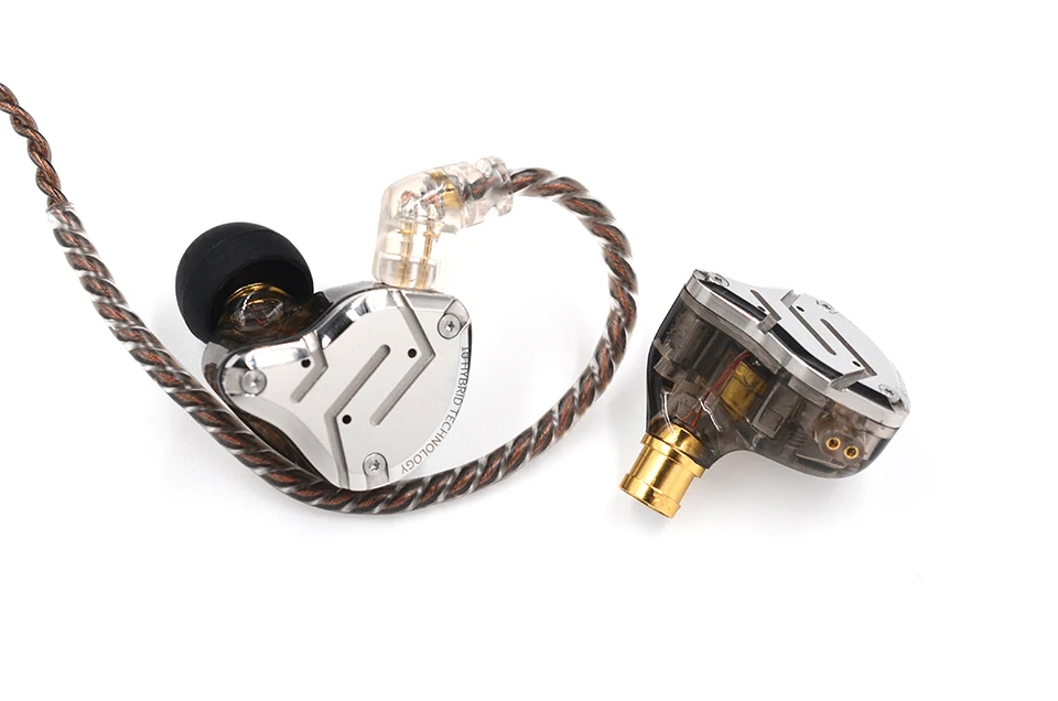 KZ ZS10 Pro Gold Earphones 4BA+1DD Hybrid 10 drivers HIFI Bass Earbuds In Ear Monitor Headphones Noise Cancelling Metal Headset