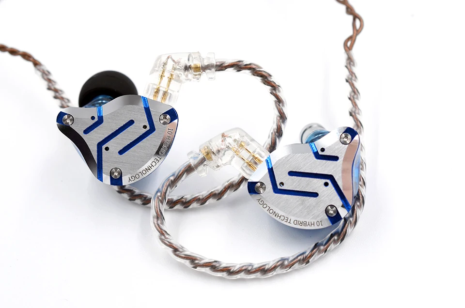 KZ ZS10 Pro Gold Earphones 4BA+1DD Hybrid 10 drivers HIFI Bass Earbuds In Ear Monitor Headphones Noise Cancelling Metal Headset