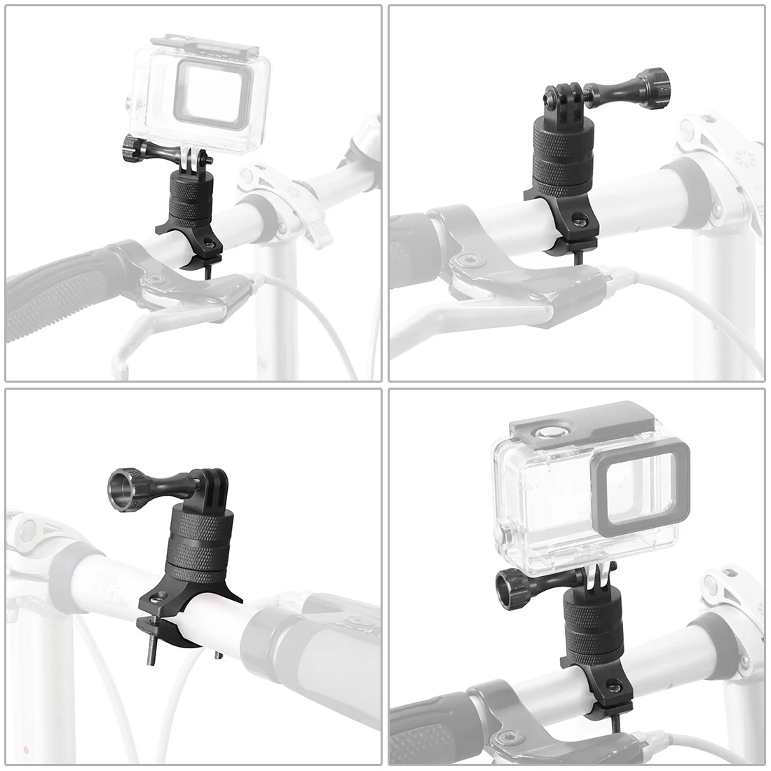 Bike Bicycle Camera Holder 360 Swivel Cycling Motorcycle Handlebar Stand Mount Clamp Metal for MTB for Gopro Action Camera Phone