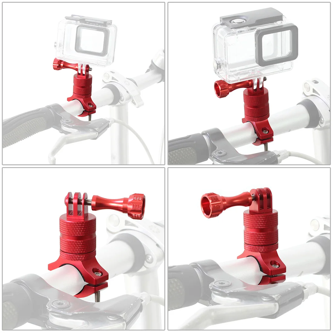 Bike Bicycle Camera Holder 360 Swivel Cycling Motorcycle Handlebar Stand Mount Clamp Metal for MTB for Gopro Action Camera Phone