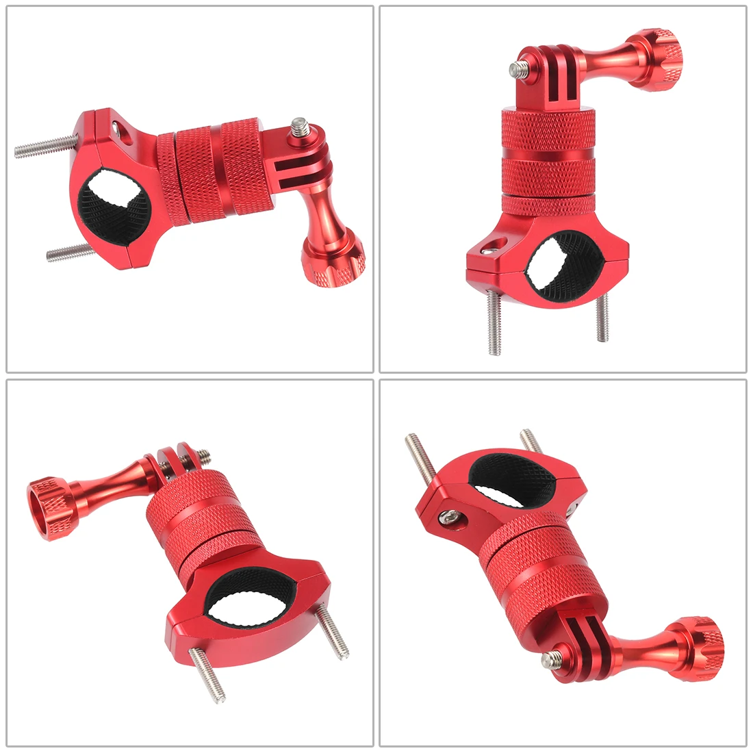 Bike Bicycle Camera Holder 360 Swivel Cycling Motorcycle Handlebar Stand Mount Clamp Metal for MTB for Gopro Action Camera Phone