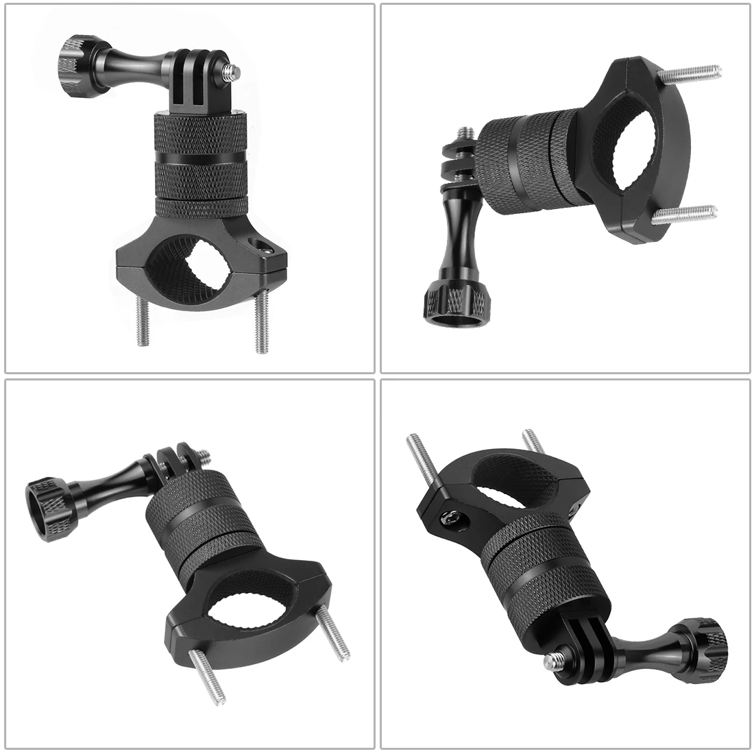 Bike Bicycle Camera Holder 360 Swivel Cycling Motorcycle Handlebar Stand Mount Clamp Metal for MTB for Gopro Action Camera Phone