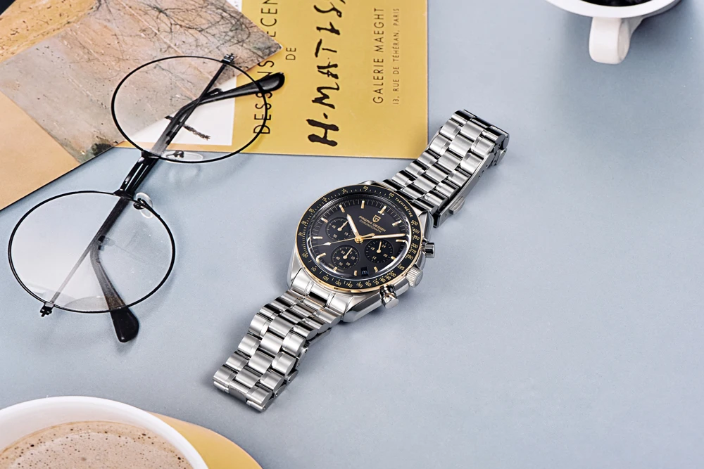 PAGANI DESIGN V5 Mens Quartz Watches Moon Luxury Chronograph Watch For Men Sapphire Waterproof Stainless Steel Reloj Hombre 2026