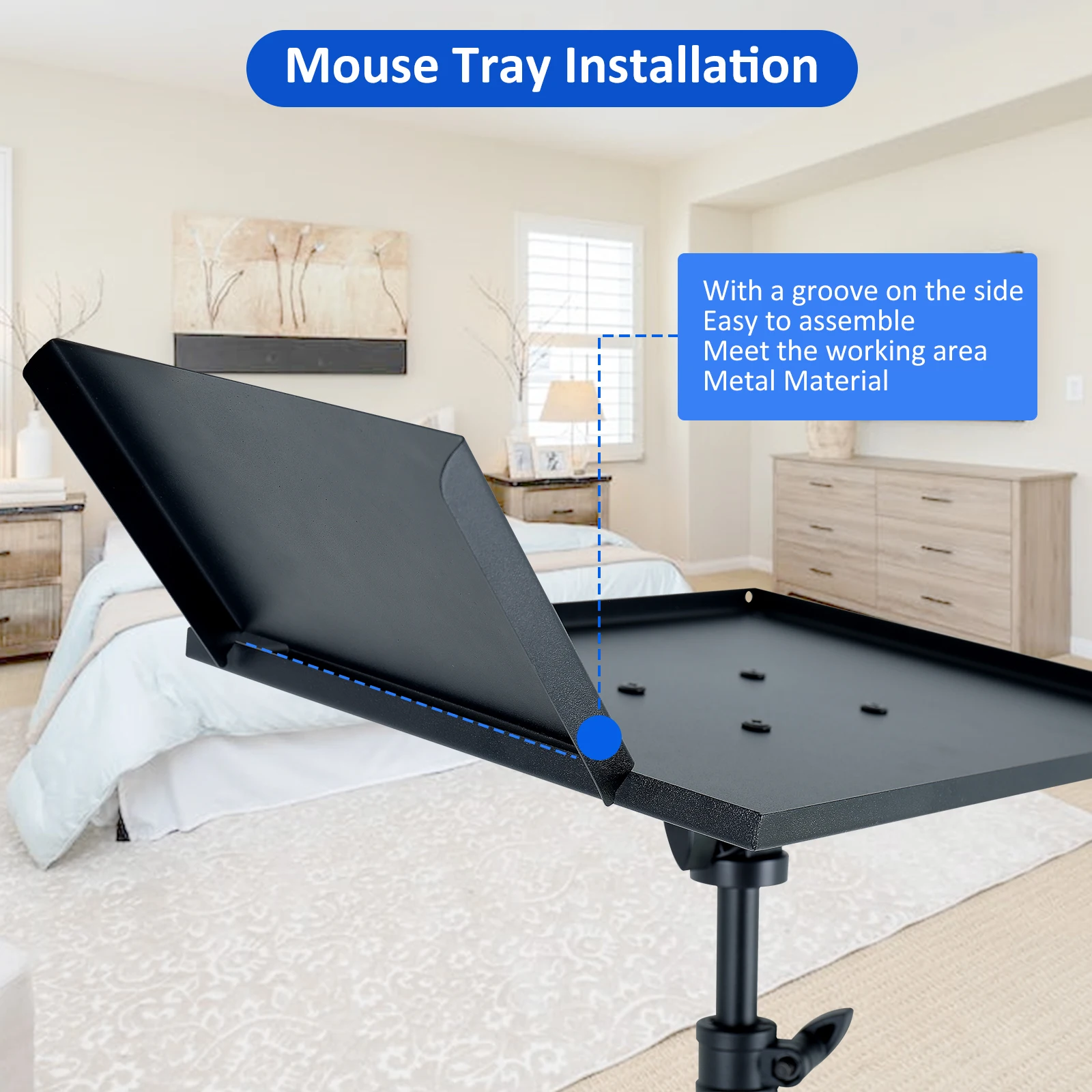 SH 90/125/145CM Projector Tripod Stand With Trays Laptop Tripod, Portable Projector Floor Stand Adjustable Height With Hose Clip