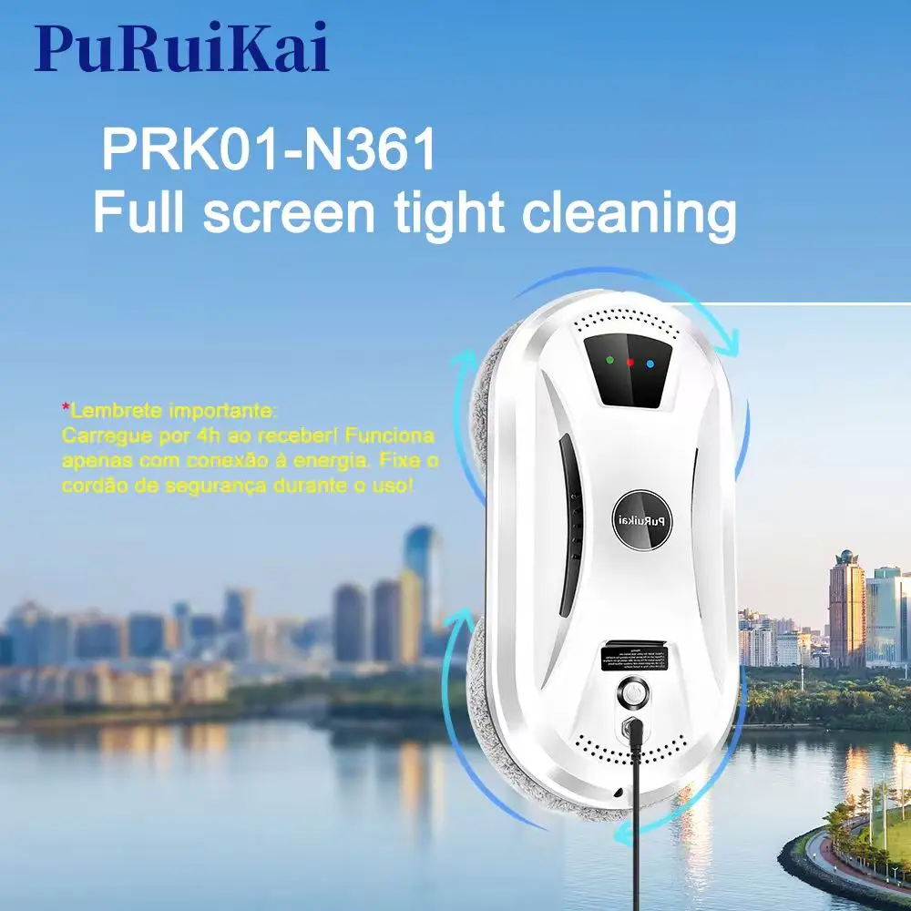 PuRuiKai Window Cleaning Robot High Suction Electric Window Cleaner Robot Anti-falling Remote Control Robot Vacuum Cleaner