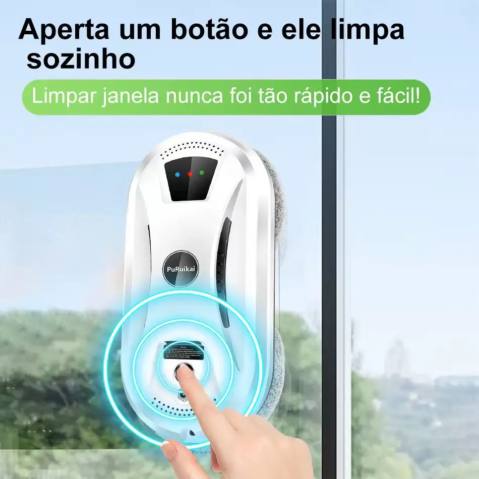 PuRuiKai Window Cleaning Robot High Suction Electric Window Cleaner Robot Anti-falling Remote Control Robot Vacuum Cleaner