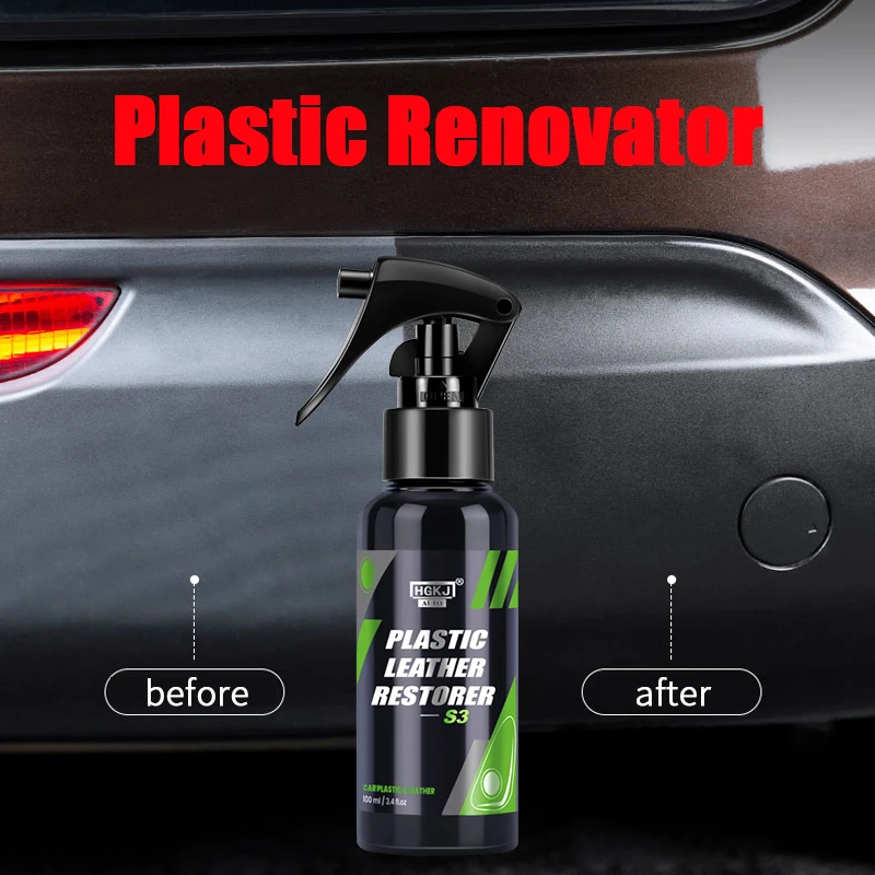 100ml S3 Plastic Restorer Agent Wax Instrument Panel Auto Interior Auto Leather Liquid Wax Polish for Plastic Spray HGKJ