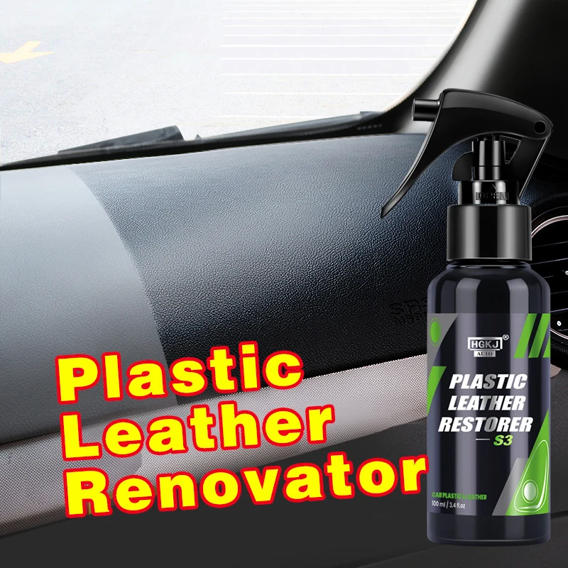100ml S3 Plastic Restorer Agent Wax Instrument Panel Auto Interior Auto Leather Liquid Wax Polish for Plastic Spray HGKJ